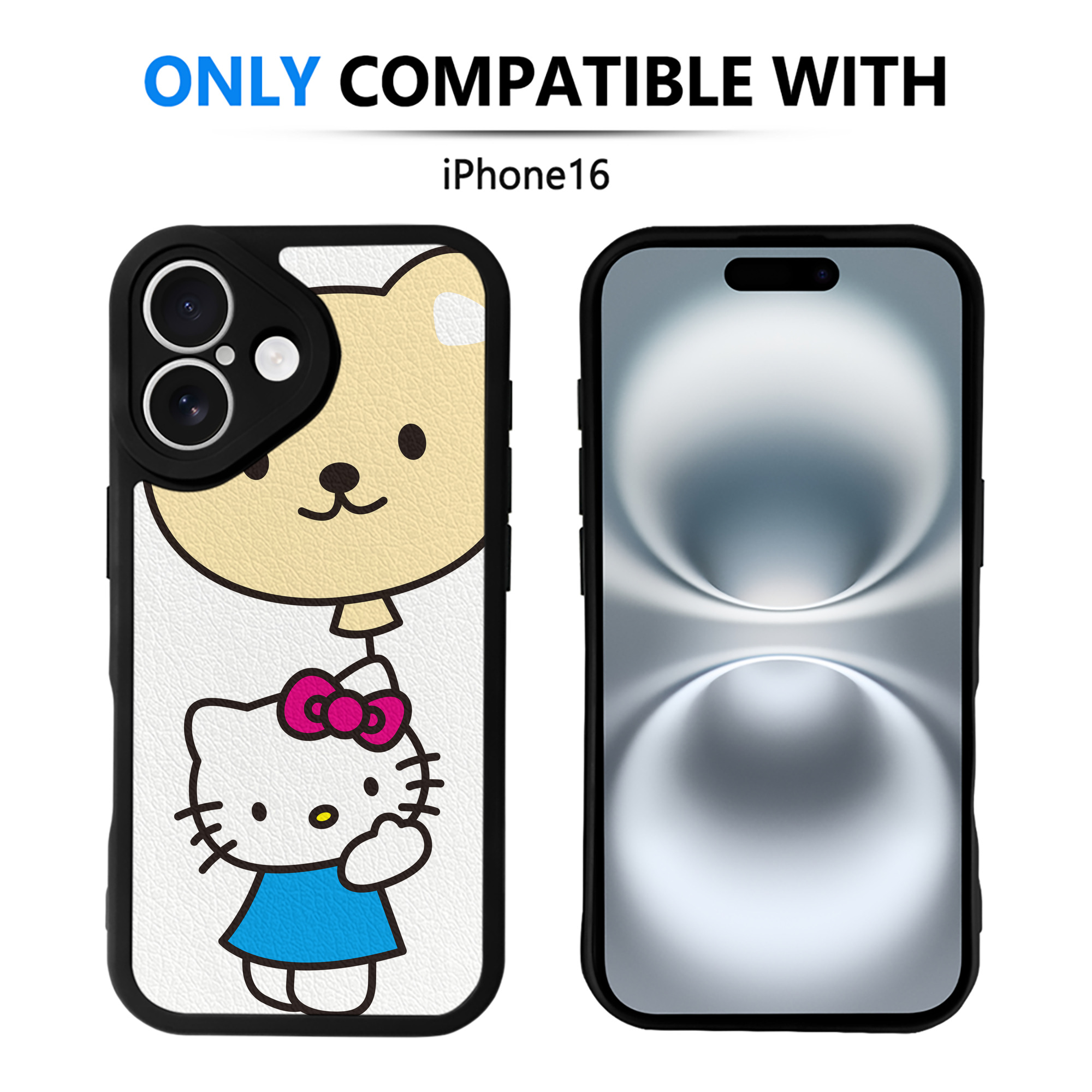 （画像用） Hello Kitty ハローキティ 【iPhone 16シリーズ対応】シリコンスマホケース（レザー調） 材質：シリコン